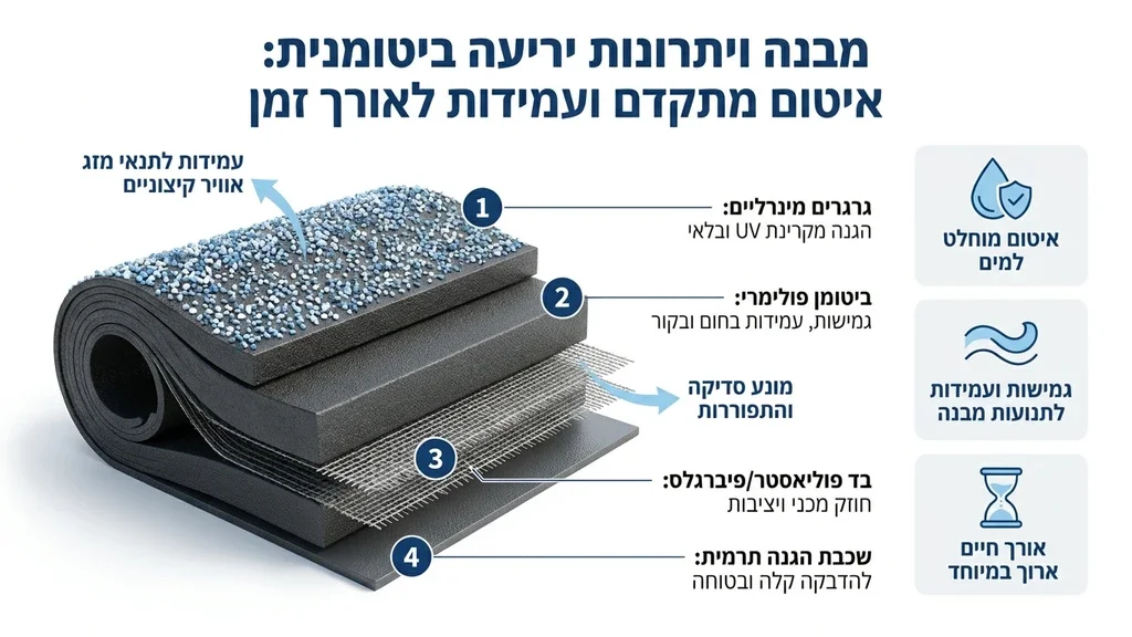 גליל של יריעה ביטומנית לאיטום גגות