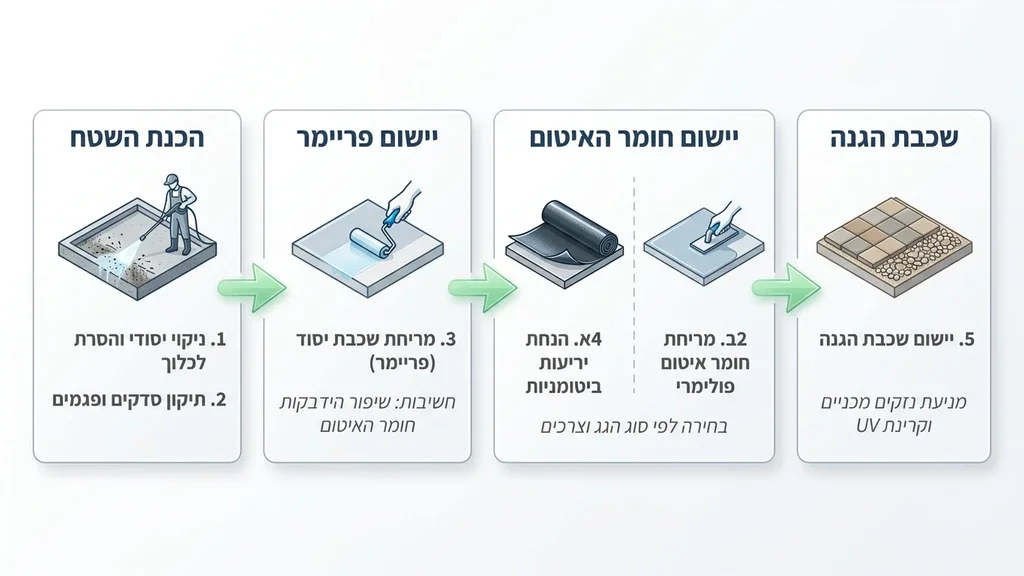 הכנת תשתית גג שטוח לאיטום מקצועי