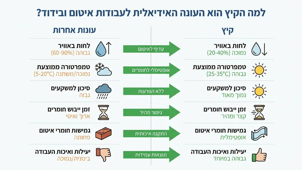גג בטון שטוח ונקי ביום שמש קיצי, מוכן לתחילת עבודות איטום